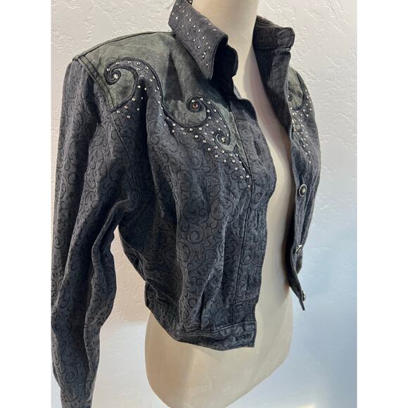 Vintage 80s/90s Caché Studded Cropped Jacket – XS – Rare Find - Picture 12 of 16